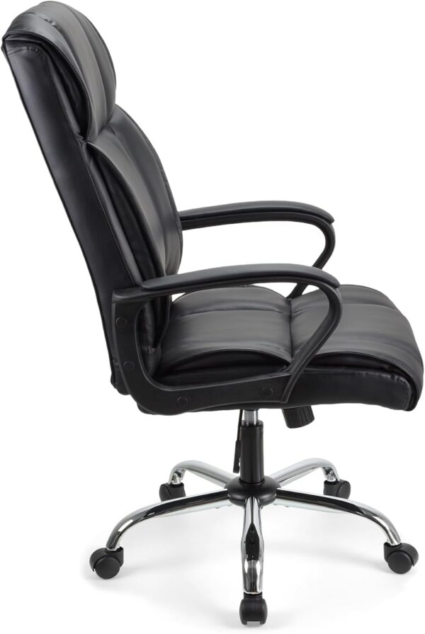 Play haha.Executive office seat with high back support padded armrests adjustable height tilt mechanism thick cushion ergonomic PU leather surface for home or workplace use - Image 6