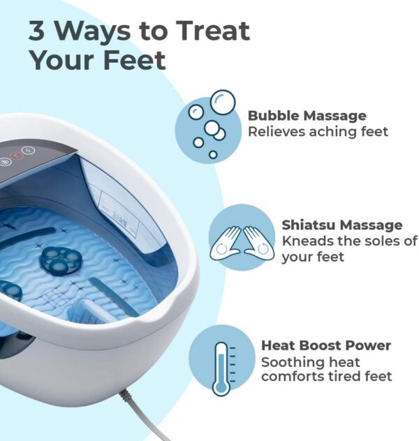 HoMedics Shiatsu Bliss Footbath with Heat Boost, Foot Spa Massager, Deep Kneading Pedicure Tub, Vibrating Bubbles with Soothing Heat, Portable at-Home Spa - Image 5