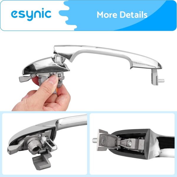 eSynic Left Door Handle Fits Fiat & Abarth 500 (2007-2015) Chrome Passenger Door Handle Car Exterior Vehicle Handle Replacement Accessories Fit for Left Outer Offside Door,OEM: 735592026 - Image 9