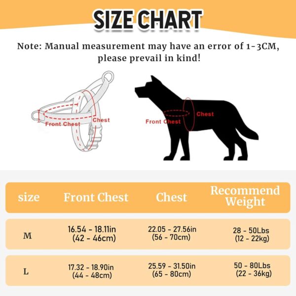 Dog Harness No Pull Reflective Pet Harness for Large Medium Dog, Adjustable Dog Vest Harness Mesh Breathable with Soft Padded Handle for Outdoor Training, Walking (L) - Image 4