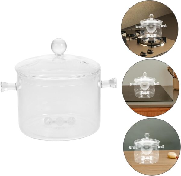 IWOWHERO Stove Pot with Lid Glass Pots and Pans Versatile Cooking High-temperature Resistant for Home Use - Image 8