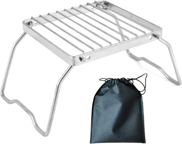 Folding Campfire Grills Stove Stand Stainless Steel Camping Fires Cooking Racks Grills Stove Stand For Outdoor Camping Hiking - Image 2