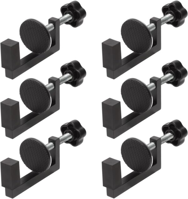 6pcs Patio Furniture Clips, 3.94x1.97x1.58in Adjustable Wicker Clamps Aluminum Alloy Black Outdoor Furniture Clips Sectional Connector Wicker Patio Clips for Home Outdoor Furniture Accessory - Image 2