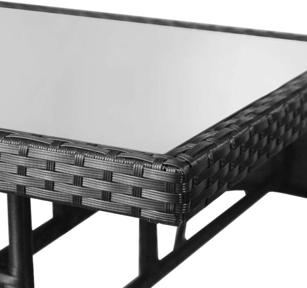 UJCHVHN Item-3 Piece Garden Dining Set Poly Rattan Black,Outdoor Outdoor Furniture Sets - Image 11