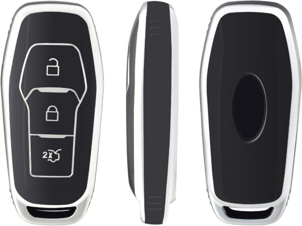 OFFCURVE Car Key Cover Car Key Case Key Fob Cover Car Key Protector 3 buttons Compatible with Ford Focus Mondeo Mustang Fiesta Ecosport Kuga Galaxy Explorer Ranger Escort ST S-Max MK3 - Image 3