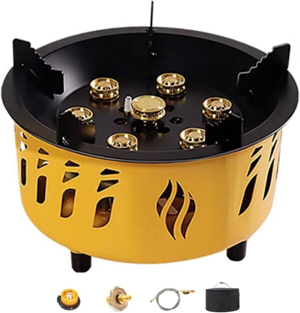 HLGKBY Outdoor Windproof Camping Stove, Portable 20KW Gases Stove, Gas Cooking Burner with Piezo Ignition & Carry Case, Backpacking Gas Stove for Outdoor Picnic - Image 2