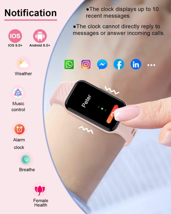 Smart Watch for Women,Fitness Watch with Heart Rate/Blood Oxygen Sleep Monitor,5ATM Waterproof Step Counter Watch with 24 Sport Modes,1.47'' Touch Screen Smartwatches for Android iOS - Upgrade - Image 6