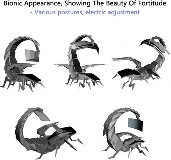 CSTAL Ergonomic Gaming Chair, Modern E-Sports Computer Cockpit Chair, 5-Screen Compatible, LED Lights, Adjustable Swivel - Image 4