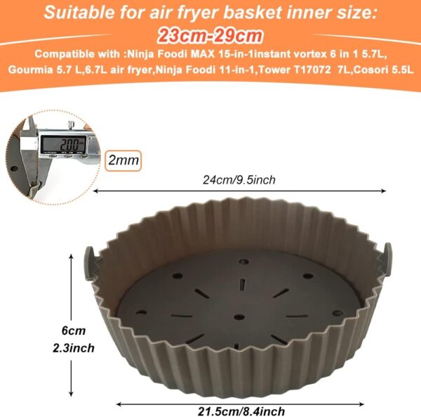 BYKITCHEN Air Fryer Silicone Liner for Ninja Foodi MAX 15 in 1 Multi-Cooker OL750UK/ 9 in 1 OP500UK, 9 Inch Large Round Air Fryer Liners, Compatible with COSORI 5.5L/6.4L, TOWER, Instant XXL Air Fryer - Image 4