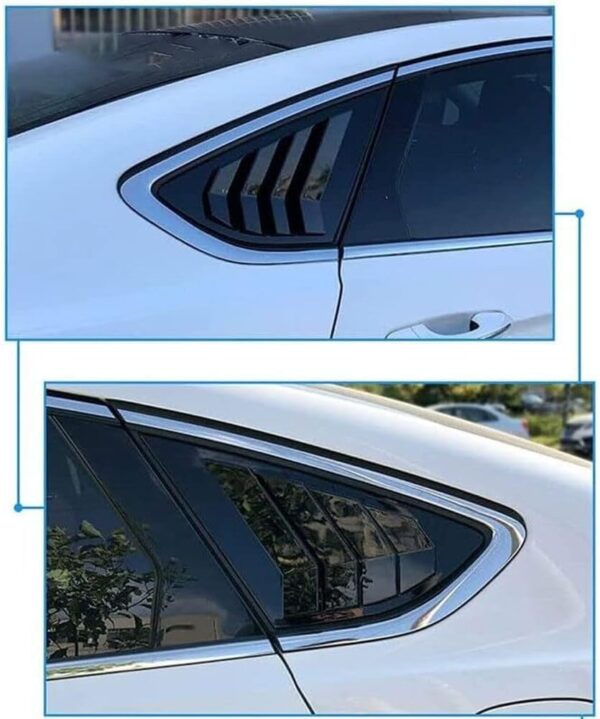 2pcs Car Rear Side Window Louvers for Fo-rd Mondeo Fusion 2013-2018, ABS Rear Triangular Window Glass Blinds Shades Shutter Cover Decoration Accessories,A/Black - Image 5