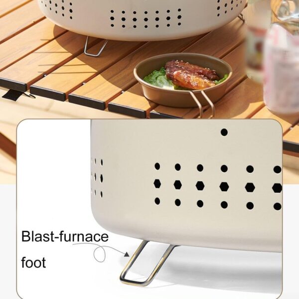 BBQ Grill, Portable Pre-Seasoned Charcoal Grill Stove, Versatile Cooking Methods, Indoor Outdoor Hibachi-Charcoal Grill For Camping Picnic Party(B) - Image 6