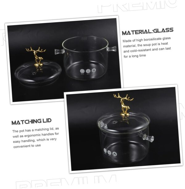 IMIKEYA Glass Stew Pot Lid Double Ear Design for Easy Handling Multi-Purpose Pot for Home Commercial Use - Image 6