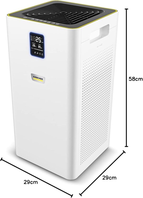 Kärcher Air Purifier AF 50, Flow Rate: 520 m³/h, Room Size: 50 m², Filtration Power: Removes 99.95% of Particles up to 0.3 μm Type Dust, Pollen & Allergens, Auto Mode & Night - Image 9