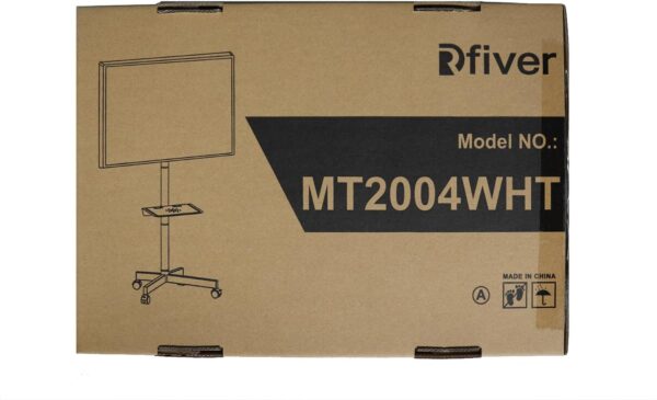 RFIVER Mobile TV Stand on Wheels for 27-60 Inch LCD LED Flat Screen Curved Screen TVs up to 40 kgs, Height Adjustable Shelf Rolling TV Cart as a Movable Portable TV Stand, Max VESA 400x400mm, White - Image 10
