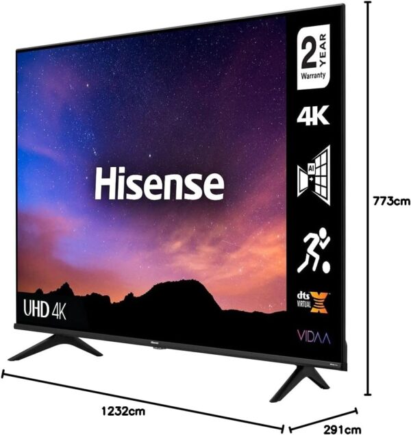 HISENSE 55A6GTUK (55 Inch) 4K UHD Smart TV, with Dolby Vision HDR, DTS Virtual X, Youtube, Netflix, Freeview Play and Alexa Built-in, Bluetooth and WiFi (2021 NEW), Operating System VIDAA - Image 11