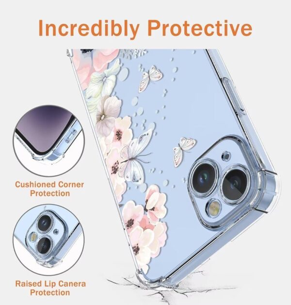 SEAHAI Case for Samsung Galaxy A25 5G, Ultra Thin Soft Silicone Clear Back TPU Bumper Shockproof Cover Fashion Flowers Graphic Colorful Skin Slim Case - Camellia - Image 4