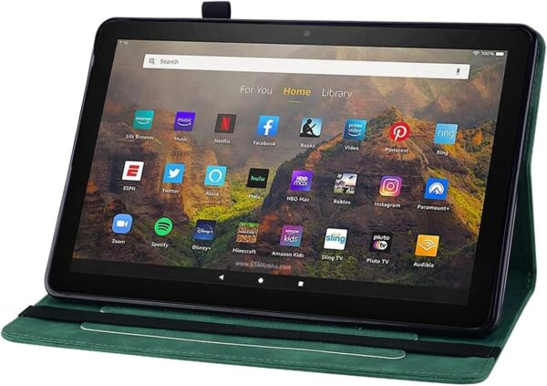 LMFULM® Case for Amazon Fire HD 8 / HD 8 Plus 2020 10th Gen (8.0 Inch) PU Leather Protective Shell Wallet Case with Sleep/Wake Stand Case Flip Cover Holster Zipper Design Green - Image 4