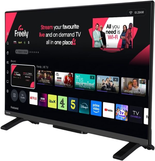 Toshiba 32 inch WV2553DB HD Ready Smart VIDAA TV, HDR, Freely, Disney plus, Prime Video, Netflix, Dolby Audio, Works with Alexa, Works with Google Assistant, VIDAA Voice - Image 4