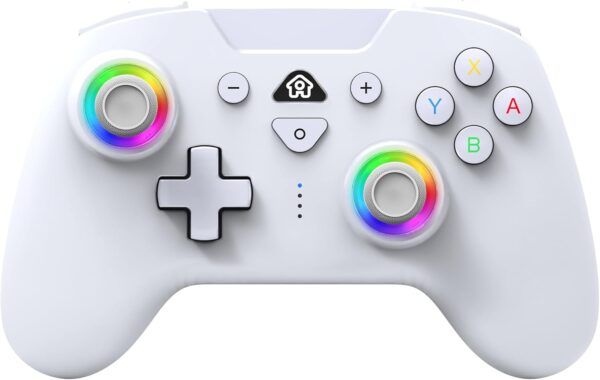 Subsonic – Wireless controller for Switch and Switch Oled – Gamepad bluetooth controller with LED, vibrations ant 6 axis gyro - White - Image 2