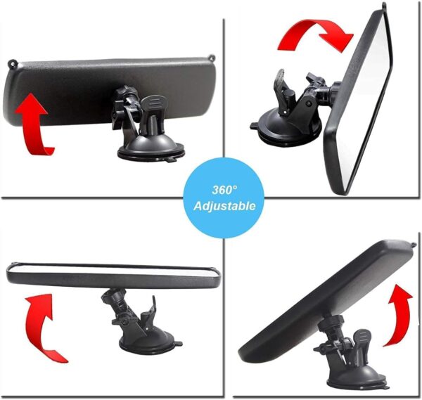 KITBEST Rear View Mirror for Driving Test, Learner Driving Instructor Mirror Car Interior Rearview Mirrors with Suction Cup Universal Car Inside Mirrors for SUV CRV Vans Trucks 250 x 71mm - Image 6