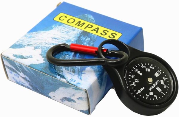 Compass with Carabiner,Zinc Alloy Clip-on Compass Keyring,Mini Survival Compass,Pocket Compass for Outdoor Camping Hiking Hunting Mountaineering - Image 7