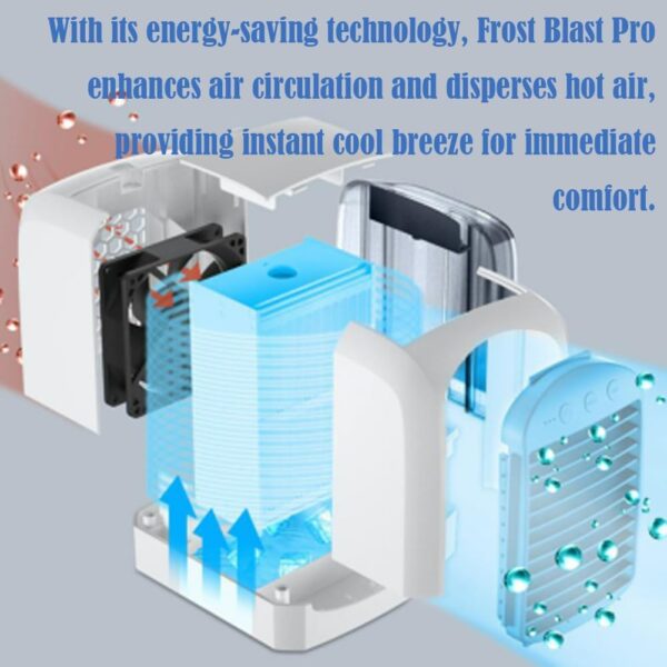 Polar Cooling Portable Air Conditioner,Polar Cooling Portable Ac with 380ml Tank,3 in 1 Air Cooler with Evaporative Cooling,Humidifying,And Air Purifying,Effortlessly Cool down Stuffy Rooms (grey-2pc) - Image 4
