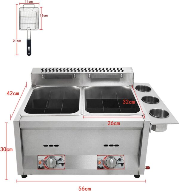 12L Large Capacity Gas Fryer, Stainless Steel LPG Fryer For Home And Commercial, Adjustable Firepower, With Baskets And Lids, For Chips Donuts Fish, Easy Clea - Image 7