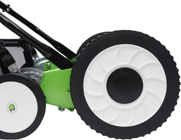 Hand Push Lawnmower,16In Cordless Manual Reel Lawn Mower with 5-Blade,40cm Cutting Width,9-Position Adjustable Mowing Height,Grass Cutter with Grass Catcher - Image 6