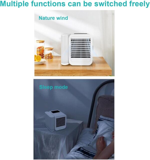 SENECESLI Portable Air Conditioner Cooling Fan with 1-99 Speeds & 2 Modes, 1000ml WaterTank, Timer Function, 4 IN 1 USB C Touchscreen Evaporative Air Cooler with Quiet 7 Color Night Light - Image 4