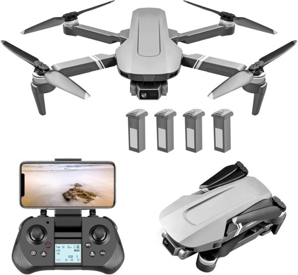 6K ESC Drones with cameras are for beginners with UHD Camera for Adults And kids,Two-axis gimbal brushless motor Drones with cameras are for beginners,GPS Remote Control Folding Quadcopter,r - Image 2