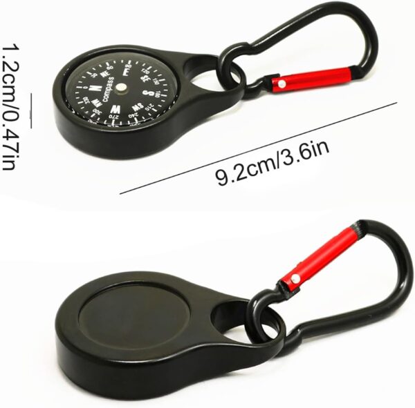 Compass with Carabiner,Zinc Alloy Clip-on Compass Keyring,Mini Survival Compass,Pocket Compass for Outdoor Camping Hiking Hunting Mountaineering - Image 6