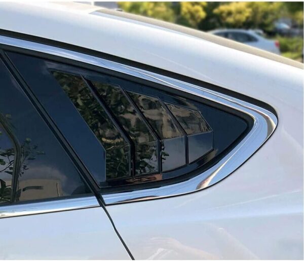 2pcs Car Rear Side Window Louvers for Fo-rd Mondeo Fusion 2013-2018, ABS Rear Triangular Window Glass Blinds Shades Shutter Cover Decoration Accessories,A/Black - Image 4