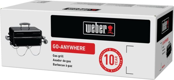 Weber Go-Anywhere Gas Grill, 42 x 26cm Grill Area, Lightweight Portable BBQ Grill, Table Camping Grill with Porcelain-Enamelled Bowl & Lid, Folding Legs - Black (1141056) - Image 21