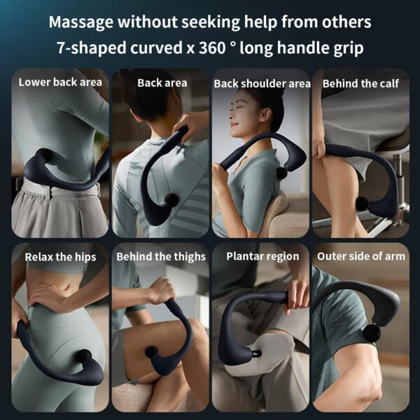 Massage Gun Deep Tissue with Upgraded Extension Handle for The Full Body,Pain Relief, Percussion Back Massager with 5 Massage Heads,Relax Gift for Mom, Dad, Wife, Husband,Friends - Image 7