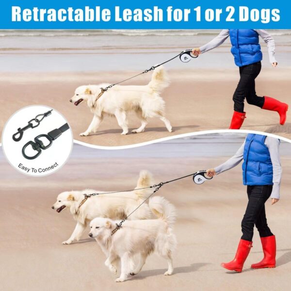 Retractable Dog Leash, Fiyade 16FT /5m Dog Retractable Lead with 2 Chew Proof Lead Cable,Double Anti Chew Leashes for 2 dogs, Extendable Leash for Medium Large Dogs ups to 110lbs - Image 8