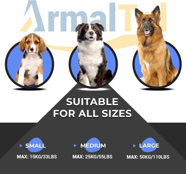 AMRALTRD 360° Tangle-Free Retractable Dog Lead for Up to 30 kg Dogs, Strong Heavy duty Nylon Extandable Leash One-Handed Brake, Pause, Lock (Small, Medium & Large, Blue/Black) - Image 5