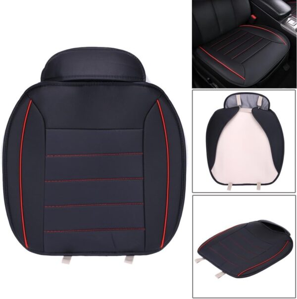 HONCENMAX Luxury Car seat Cover Cushion Pad Mat Protector for Auto Supplies for Sedan Hatchback SUV PU leather - Without Backrest - 2 Pack Front Seat Cover - Image 2