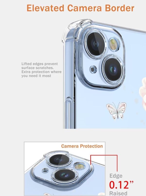 SEAHAI Case for Samsung Galaxy A25 5G, Ultra Thin Soft Silicone Clear Back TPU Bumper Shockproof Cover Fashion Flowers Graphic Colorful Skin Slim Case - Camellia - Image 6