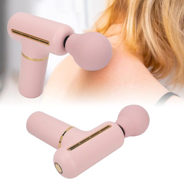 Mini Muscle Massage Gun, Mini Muscle Percussion Massager, Portable 4-Speed ​​Vibration Deep Body Relaxation Machine, for Athletes, Blue (Pink) - Image 3