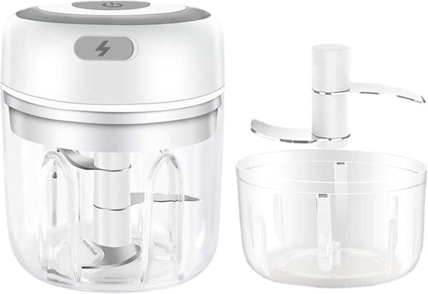 Fesatccoz Mini Food Processor Chopper, 250ml Mini Food Processor and Blender, Electric Vegetable Chopper with 3 Sharp Stainless Steel Blades, USB Rechargeable Food Chopper Electric - Image 9
