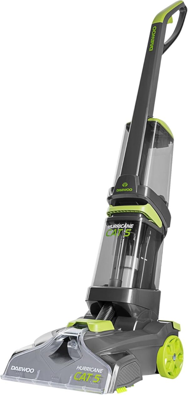Daewoo Hurricane Cat 5 Washer FLR00115 Upright Carpet Cleaner with Handheld Upholstery Brush Rugs, Stairs, Sofas 1.6L Clean 2.1L Dirty Water Tank 8m Cord 700W, 700 W, 3700 milliliters, Grey - Image 2