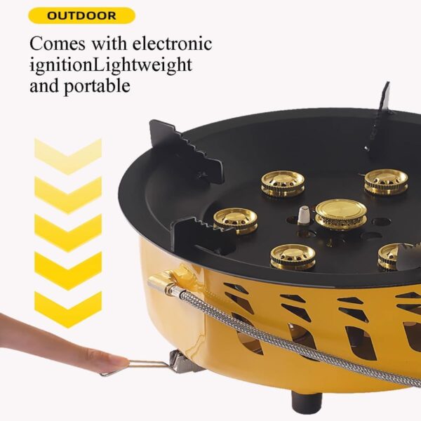HLGKBY Outdoor Windproof Camping Stove, Portable 20KW Gases Stove, Gas Cooking Burner with Piezo Ignition & Carry Case, Backpacking Gas Stove for Outdoor Picnic - Image 7