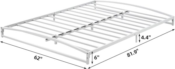 IDEALHOUSE Queen Bed Frame Low Profile, 6 Inches White Metal Queen Size Platform Bed Frame, Mattress Foundation, No Box Spring Needed - Image 3