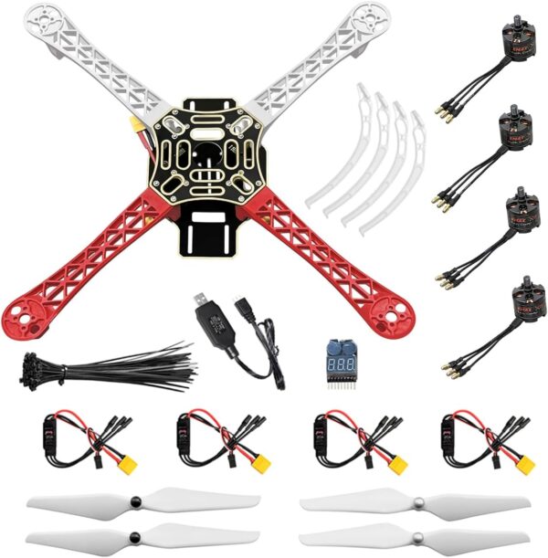 HAWK’S WORK F450 Drone Kit to build, DIY Quadcopter Set, Frame + Brushless Motor + ESC + Prop + Accessory + Guild Book & Video (Set D) (Pre-soldered) - Image 2