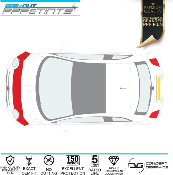 Front End Bonnet Bra Pre-cut PPF Paint protection film Kit for Abarth 595 12-17 - Image 3