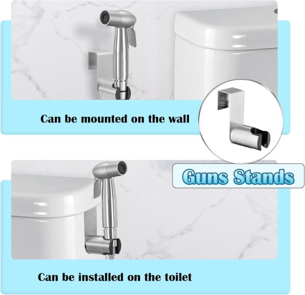 Bidet Shower Kit, Stainless Steel Bidet Hand Shower for Bidet Toilet Shower with 2 Way Shower Diverter, 1.5m Spring Hose and Hand Shower Holder - Image 7