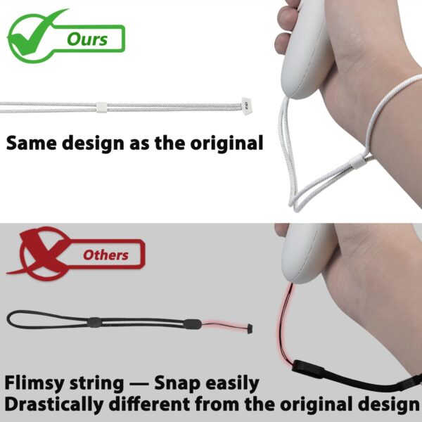 SOULWIT Professional Replacement Wrist Straps (2 Pcs) for Oculus Quest3, Durable & Adjustable Controller Hand Straps for Meta Quest 3S, Easy DIY Installation - White - Image 3
