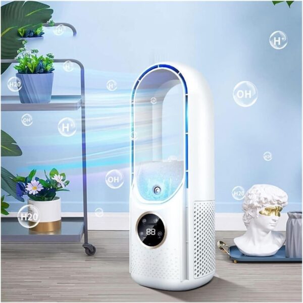 Rechargeable Portable Mini Air Conditioner - Evaporative Air Cooler for Personal Use, Ideal for Desktop(Blue) - Image 4