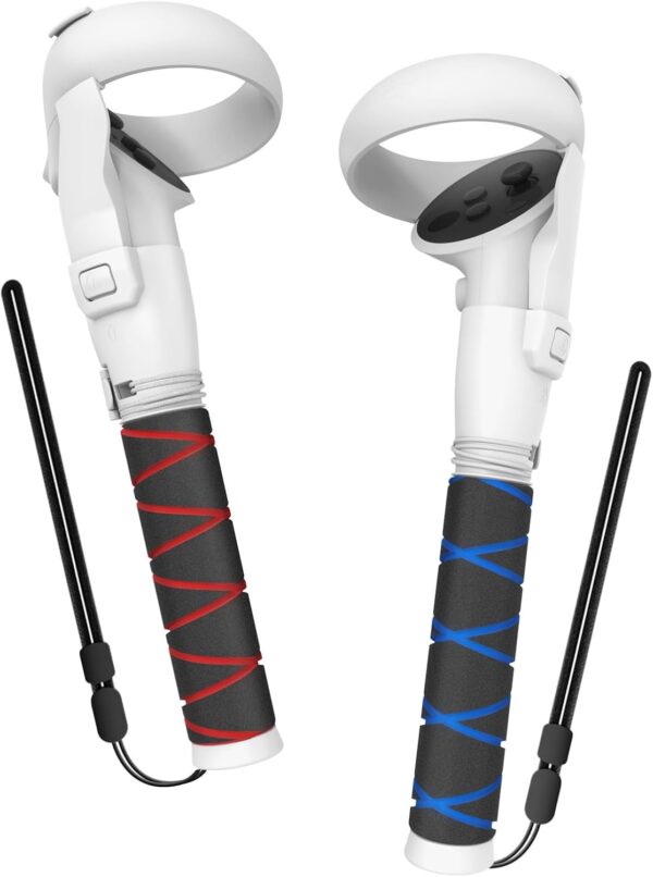 AMVR Handle Attachments Compatible with Oculus Quest 2 Controller Extensions, VR Gorilla Tag Long Arms Grips - Beat Saber Handle for Meta Quest 2, Enhance VR Game Experience - Image 2