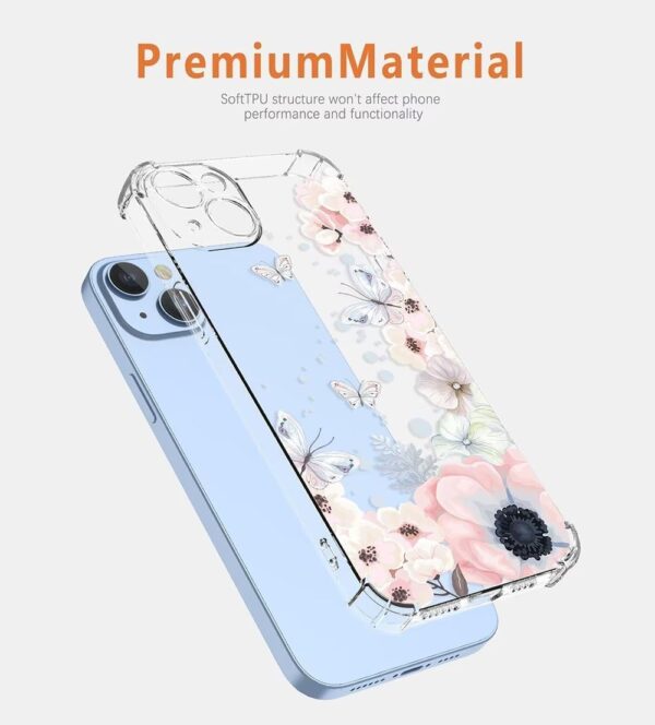 SEAHAI Case for Samsung Galaxy A25 5G, Ultra Thin Soft Silicone Clear Back TPU Bumper Shockproof Cover Fashion Flowers Graphic Colorful Skin Slim Case - Camellia - Image 3